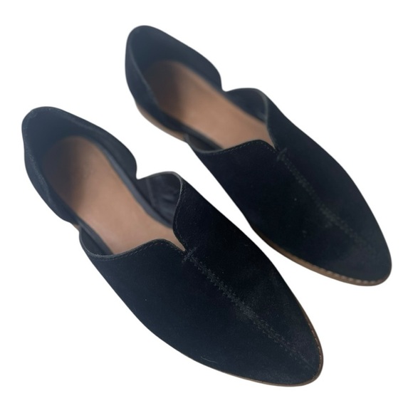 Frye And Co Women’s Fenn Dorsay Black Suede Pointed Toe Flats - Picture 8 of 9